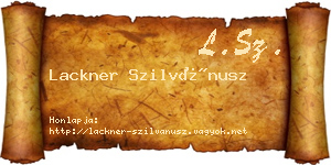 Lackner Szilvánusz névjegykártya